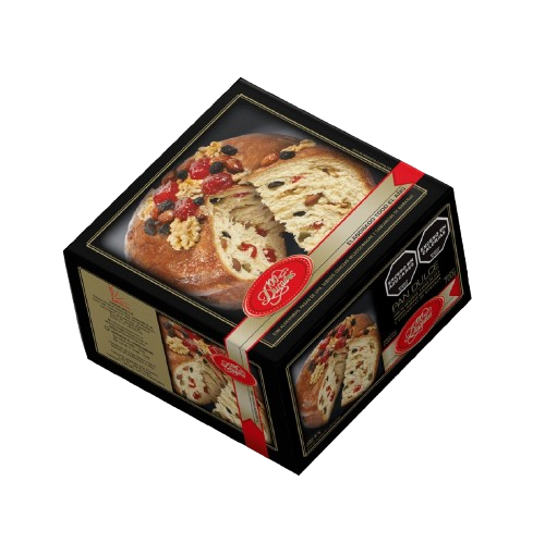 TRADICIONALPan dulce tradicional con almendras, pasas de uva,nueces,cerezas y cascaritas de naranja Presentación: Cada caja contiene 4 unidades x 700grs.Cod. 1014