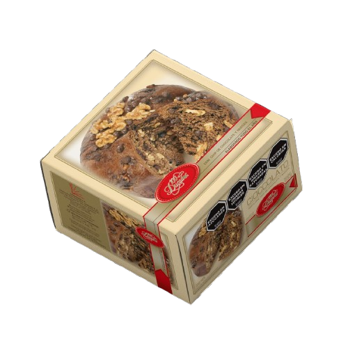 CIOCCOLATOTorta Cioccolato con chips de chocolate y nueces. Presentación: Cada caja contiene 4 unidades x 600grs.Cod. 1031