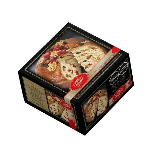 TRADICIONALPan dulce tradicional con almendras, pasas de uva,nueces,cerezas y cascaritas de naranja Presentación: Cada caja contiene 4 unidades x 700grs.Cod. 1014
