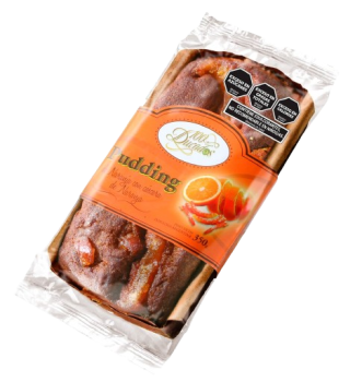 Pudding sabor naranja con cascaritas de naranja.Presentación: Cada caja contiene 8 unidades x 350grs.Cod. 6027