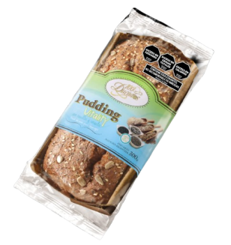 Pudding vitality con semillas y cereales.Presentación: Cada caja contiene 8 unidades x 300grs.Cod. 6026